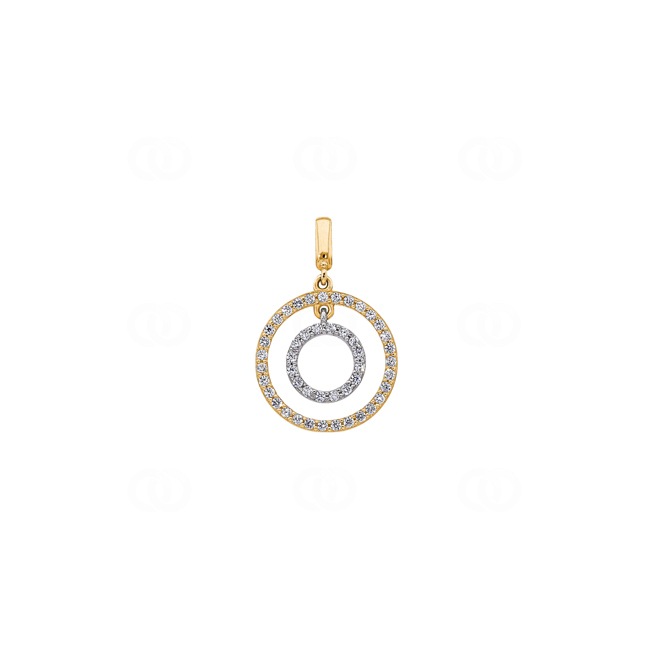 Pendant 750/18 K Yellow Gold with Cubic Zirconia - AN021