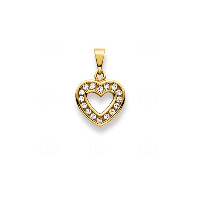 Anhänger 750/18 K Gelbgold Herz mit Zirkonia - 1156.08737/0001