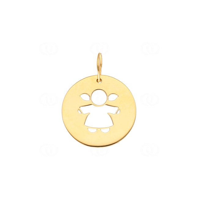 Pendentif or jaune 750/18 ct Fille Ø 15mm - V7.2