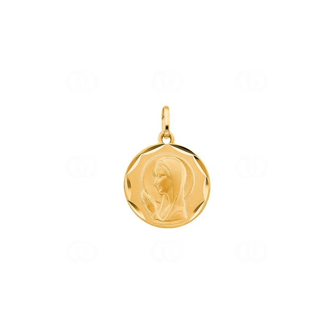 Pendentif or jaune 750/18 ct Ø 16mm, Vierge - 20713