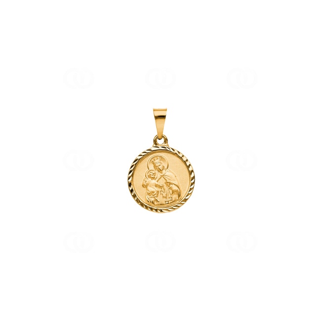 Pendant 750/18 K Yellow Gold Ø 18mm, Madonna with Child Pendant 750/18 K Yellow Gold Ø 18mm, Madonna with Child - TRP00043GG