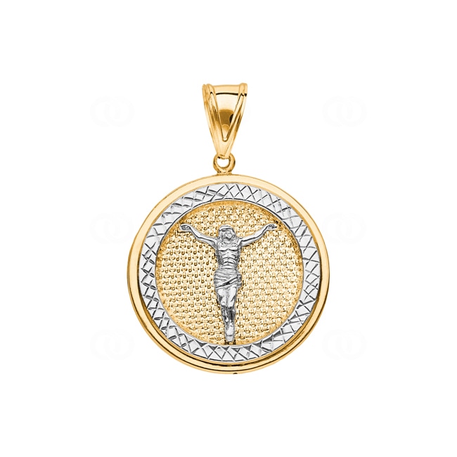 Pendentif or jaune 750/18 ct Ø 34mm, Jésus Pendentif or jaune 750/18 ct Ø 34mm, Jésus - AKH475GG