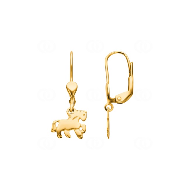 Ohrhänger 750/18 K Gelbgold Pferd - PE3984-1