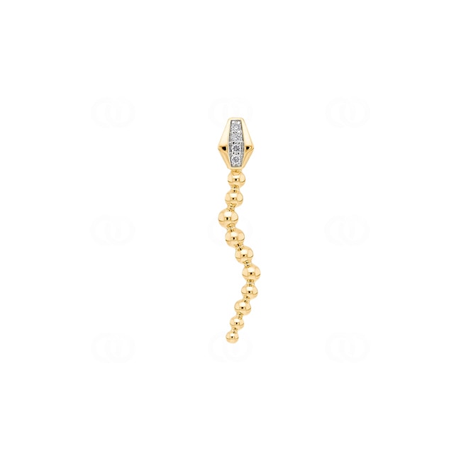 Pendant 750/18 K Yellow Gold Snake with Diamonds 0.02  ct H/si - AN-73464-GG