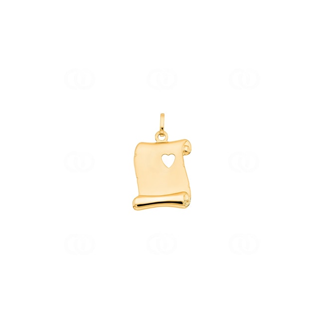 Pendant 750/18 K Yellow Gold Parchment with Heart - 2916.5