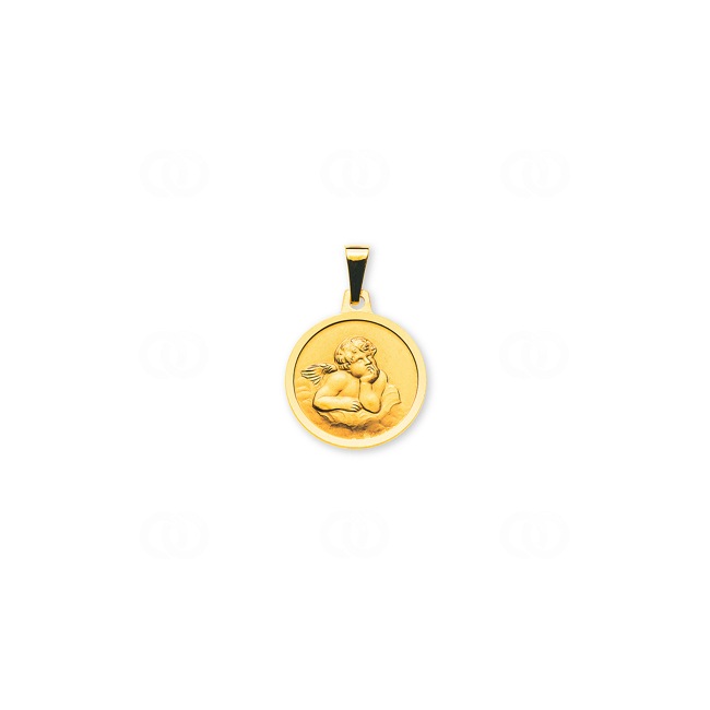 Pendant 750/18 K Yellow Gold Guardian Angel - AME100408