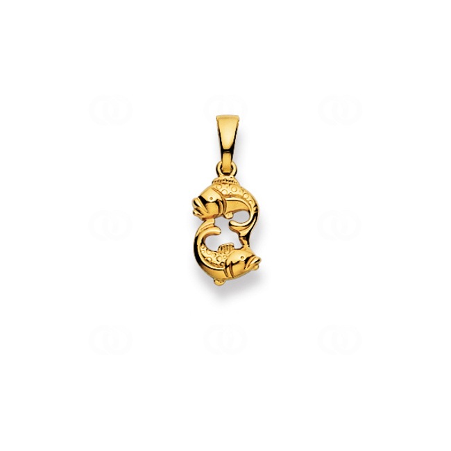 Pendentif or jaune 750/18 ct, Signe du zodiaque Poisson - 1154.06017/0030