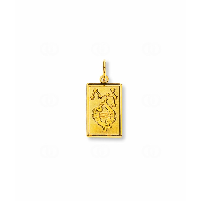 Pendentif or jaune 750/18 ct, Signe du zodiaque Poisson - AST1003