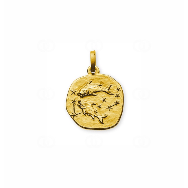Pendentif or jaune 750/18 ct, Signe du zodiaque Poisson - AST1051