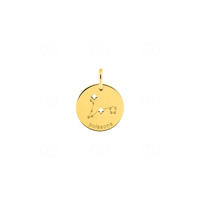 Pendant 750/18 K Yellow Gold Astrological Sign of Pisces - French Version - 3.7268.00