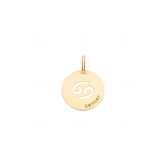 Pendentif or jaune 750/18 ct, Signe du zodiaque Cancer - 73235