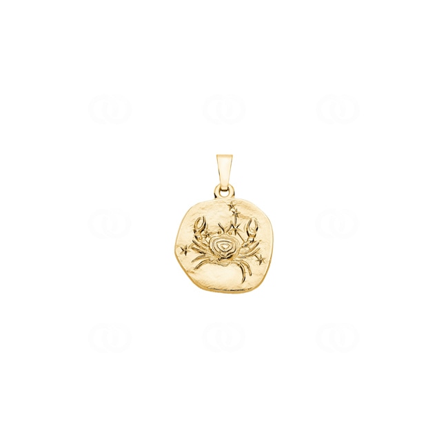 Pendentif or jaune 750/18 ct, Signe du zodiaque Cancer - AST1055