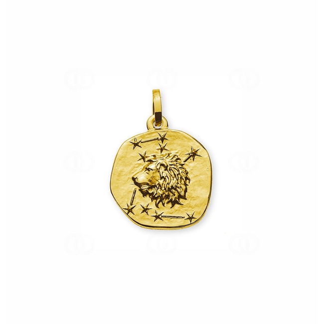 Pendentif or jaune 750/18 ct, Signe du zodiaque Lion - AST1056