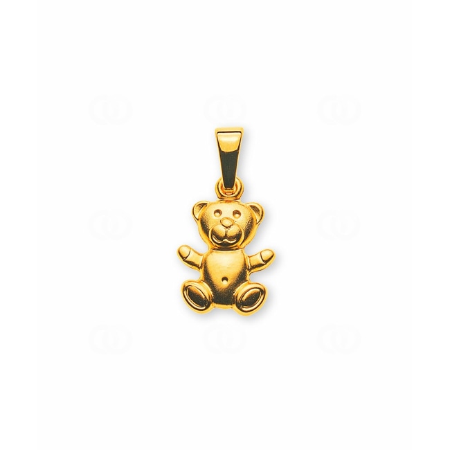 Anhänger 750/18 K Gelbgold Teddybär - AGO1015