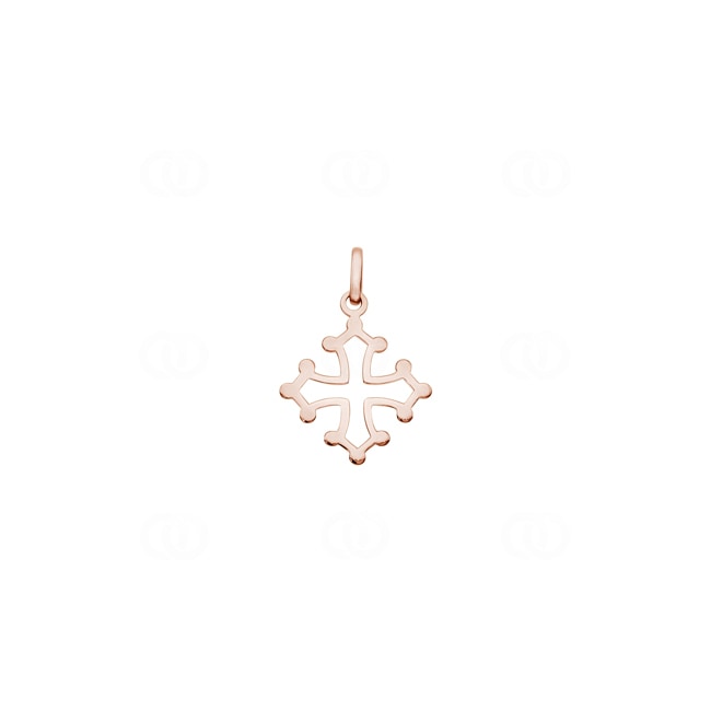 Pendant 750/18 K Rose Gold Occitan Cross 17x17mm - P2R