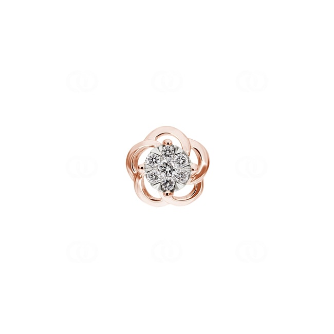 Pendant 750/18 K Rose Gold Flower with Diamonds 0.10 ct H/si - AN-46983-RG
