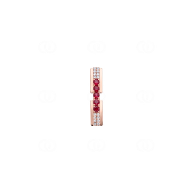Anhänger 750/18 K Roségold mit Rubinen & Diamanten 0.08 ct - AN-73757-RUB-RG