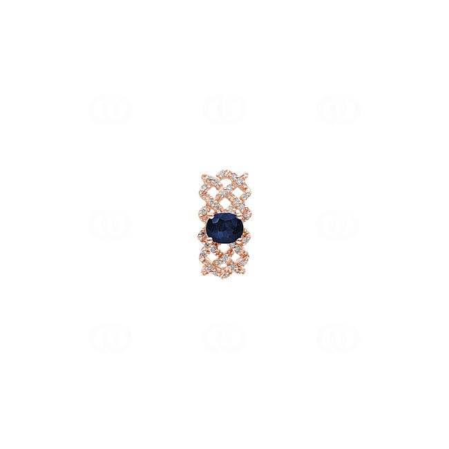 Sapphire Pendant 750/18 K Rose Gold with Diamonds 0.08 ct H/si Sapphire Pendant 750/18 K Rose Gold with Diamonds 0.08 ct H/si - AN-46723-SAF-RG