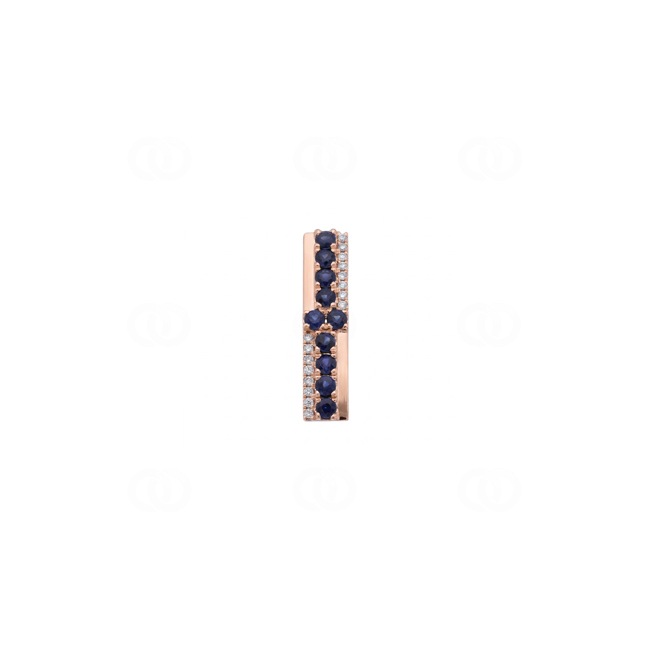 Anhänger 750/18 K Roségold mit Saphiren & Diamanten 0.06 ct - AN-73755-SAF-RG
