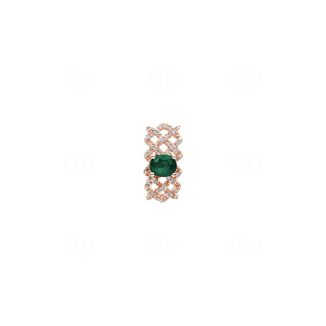 Emerald Pendant 750/18 K Rose Gold with Diamonds 0.08 ct H/si Emerald Pendant 750/18 K Rose Gold with Diamonds 0.08 ct H/si - AN-46723-SMA-RG