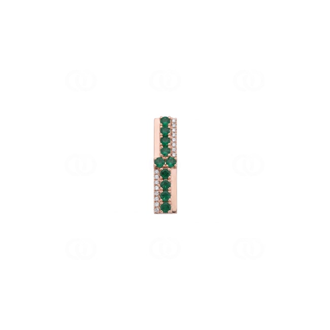 Anhänger 750/18 K Roségold mit Smaragden & Diamanten 0.06 ct - AN-73755-SMA-RG