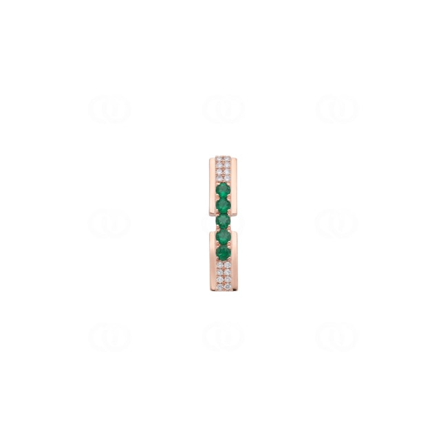 Anhänger 750/18 K Roségold mit Smaragden & Diamanten 0.08 ct - AN-73757-SMA-RG