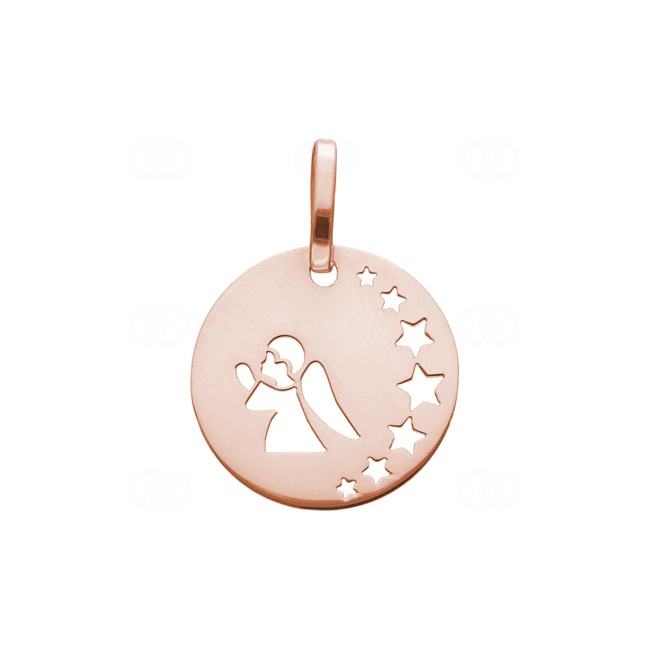 Pendentif or rosé 750/18 ct Ange gardien avec étoiles Ø 17mm - 2844R
