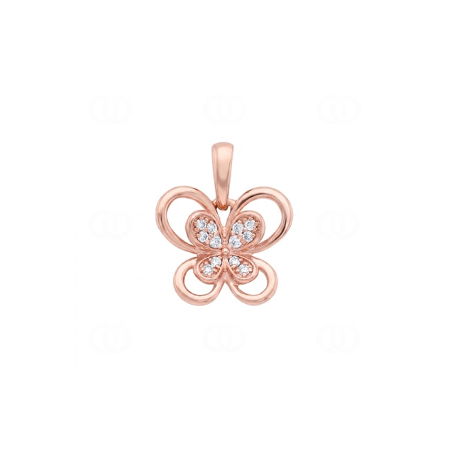 Anhänger 750/18 K Roségold Schmetterling mit Diamanten 0.05 ct - AN-73699-RG