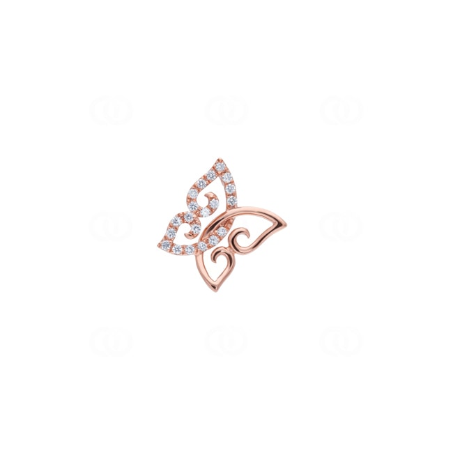Anhänger 750/18 K Roségold Schmetterling mit Diamanten 0.07 ct - AN-73695-RG