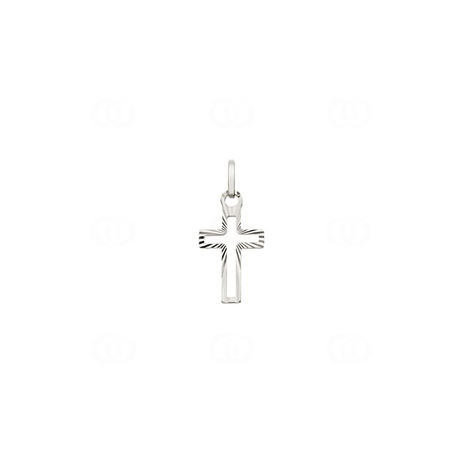 Pendant 750/18 K White Gold Cross 10x15mm - 20812G