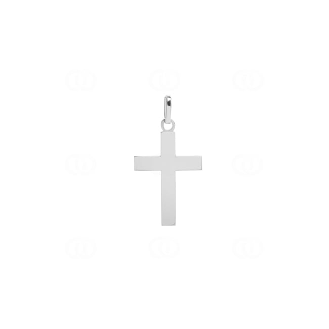 Pendentif or gris 750/18 ct Croix 11x18mm - 742G