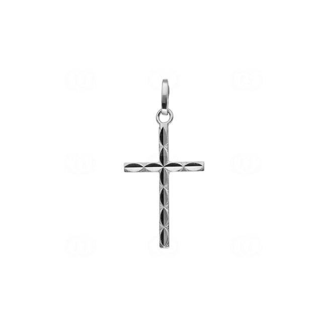Pendant 750/18 K White Gold Cross 12x18mm - 74114G