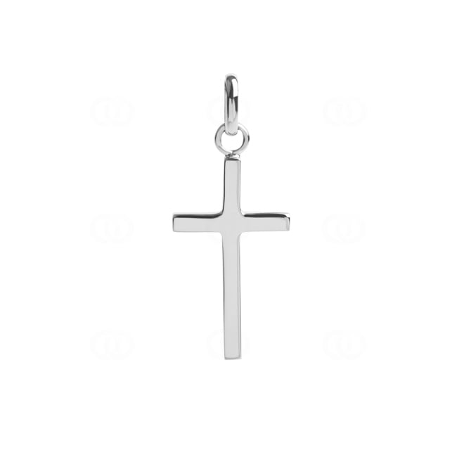 Anhänger 750/18 K Weissgold Kreuz 13x22mm - P22G