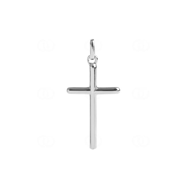 Pendant 750/18 K White Gold Cross 13x22mm - P61G