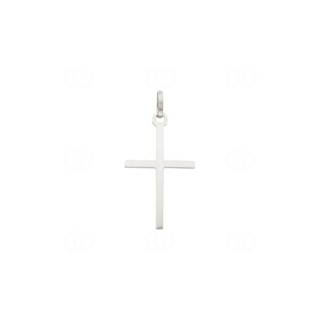Anhänger 750/18 K Weissgold Kreuz 14x21mm - P35G