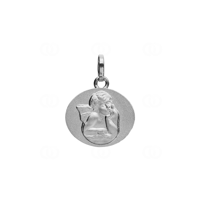 Pendant 750/18 K White Gold 15x13mm, Guardian Angel - 20574G