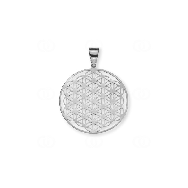 Pendant 750/18 K White Gold Flower of Life 20mm - AGO2119
