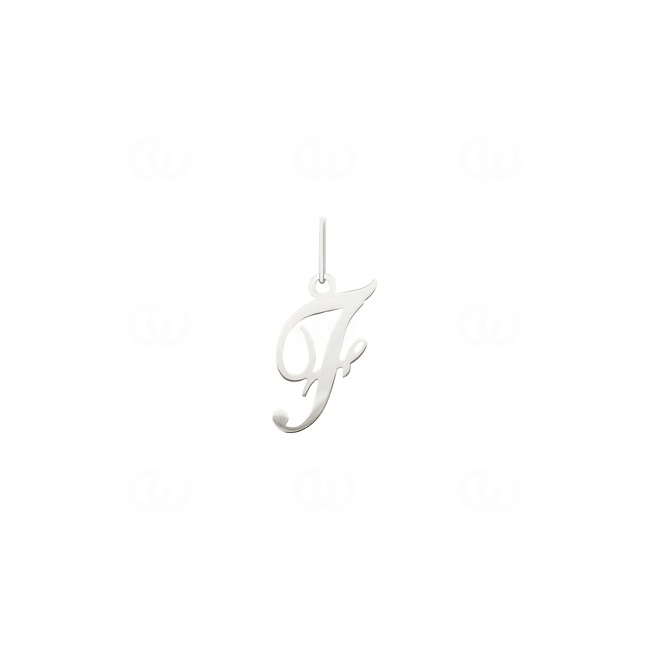 Pendentif or gris 750/18 ct Lettre F - 2930FG