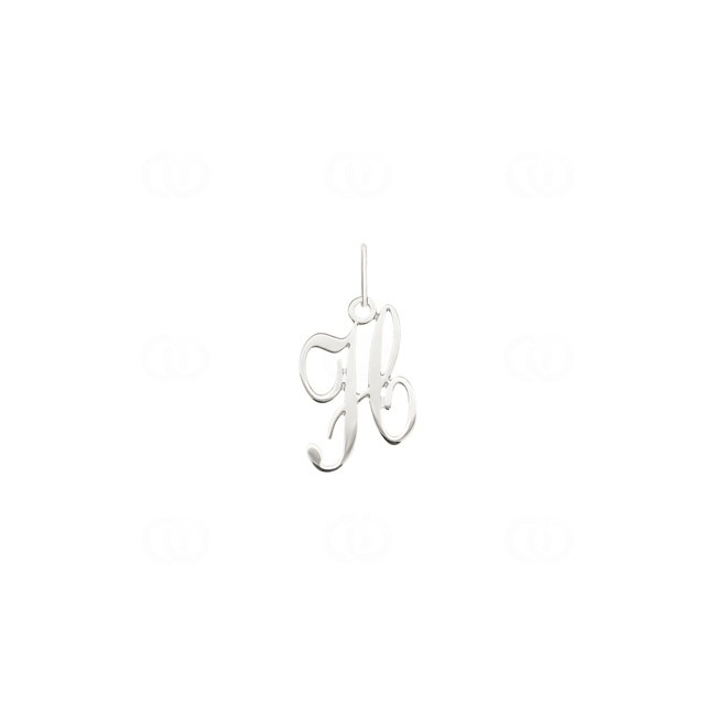Pendentif or gris 750/18 ct, Lettre H - 2930HG