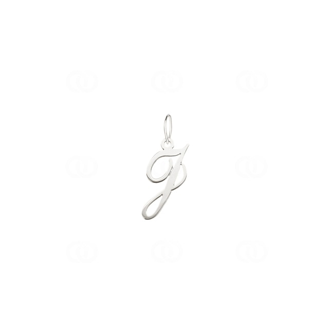 Pendant 750/18 K White Gold Letter J - 2930JG