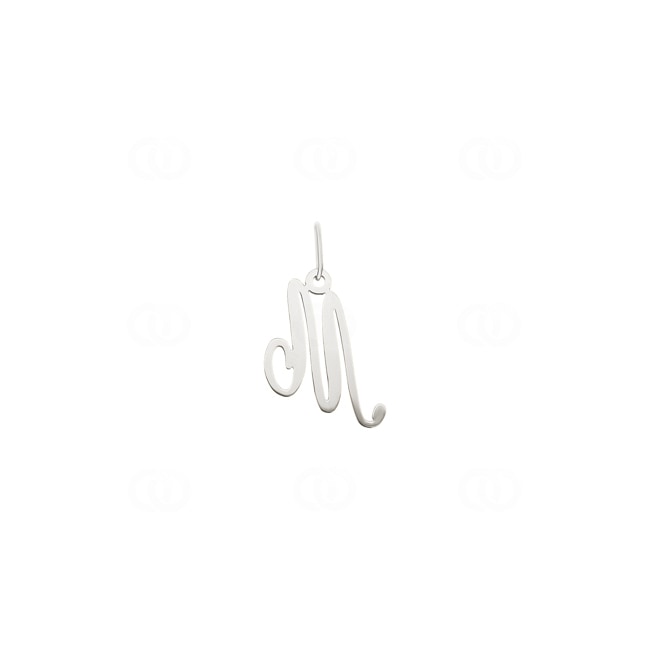 Pendant 750/18 K White Gold, Letter M - 2930MG