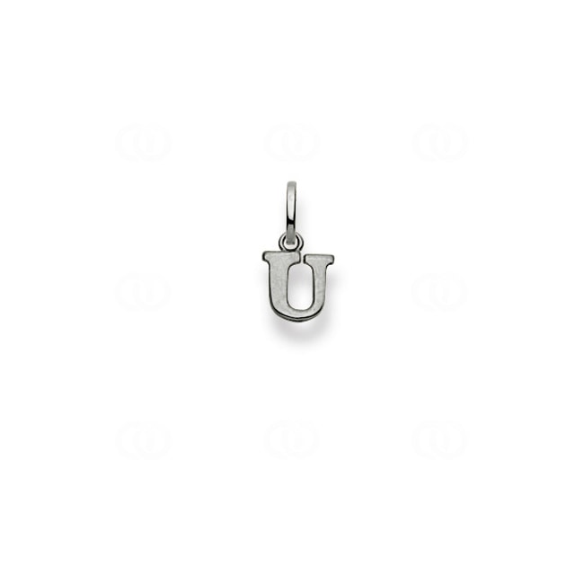 Pendant 750/18 K White Gold, Letter U - 1256.08526/0210