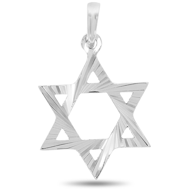 Anhänger 750/18 K Weissgold Davidstern - OZP219-046-WG