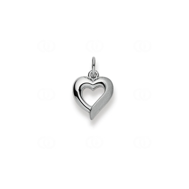 Pendant 750/18 K White Gold Heart - 1256.08374/0002
