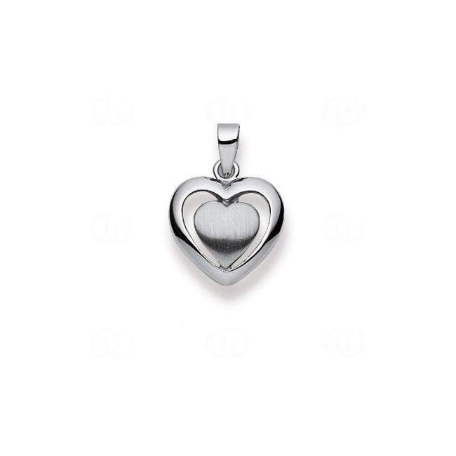 Pendant 750/18 K White Gold Heart - 1256.08423/0001
