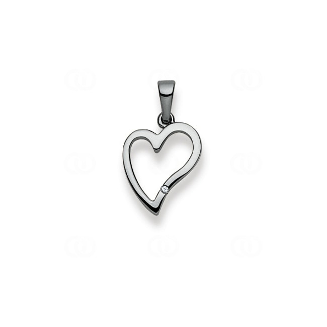 Pendentif or gris 750/18 ct, Cœur Pendentif or gris 750/18 ct, Cœur - 1256.08430/0001