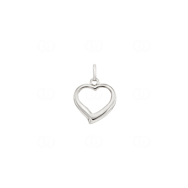 Pendant 750/18 K White Gold Heart 14x14mm - 2821G