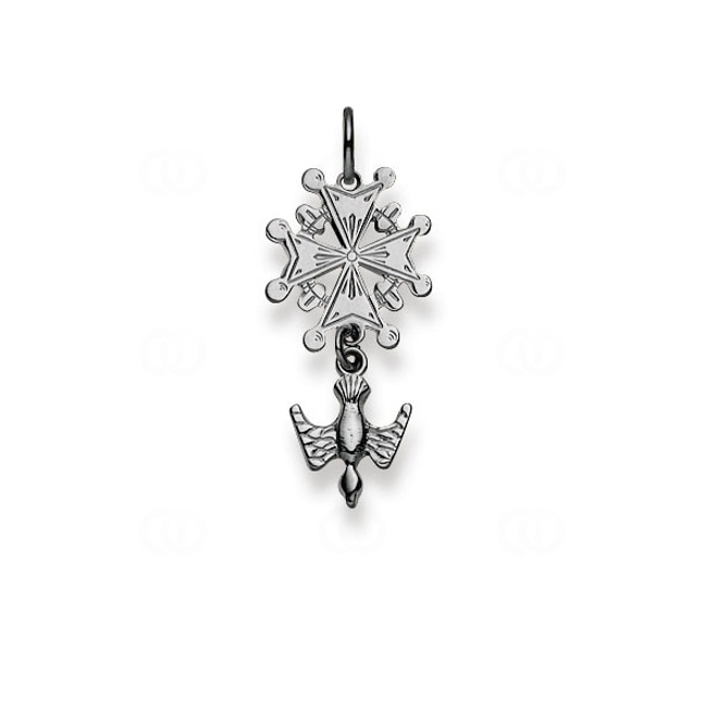 Pendant 750/18 K White Gold, Huguenot Cross - 1258.03096/0001