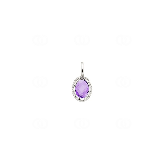 Anhänger 750/18 K Weissgold mit Amethyst oval - 679071AW