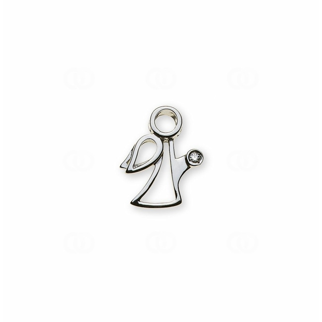 Pendant 750/18 K White Gold Guardian Angel with Diamond - AME2032